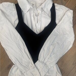 Anthropologie Black and White Button Down Shirt